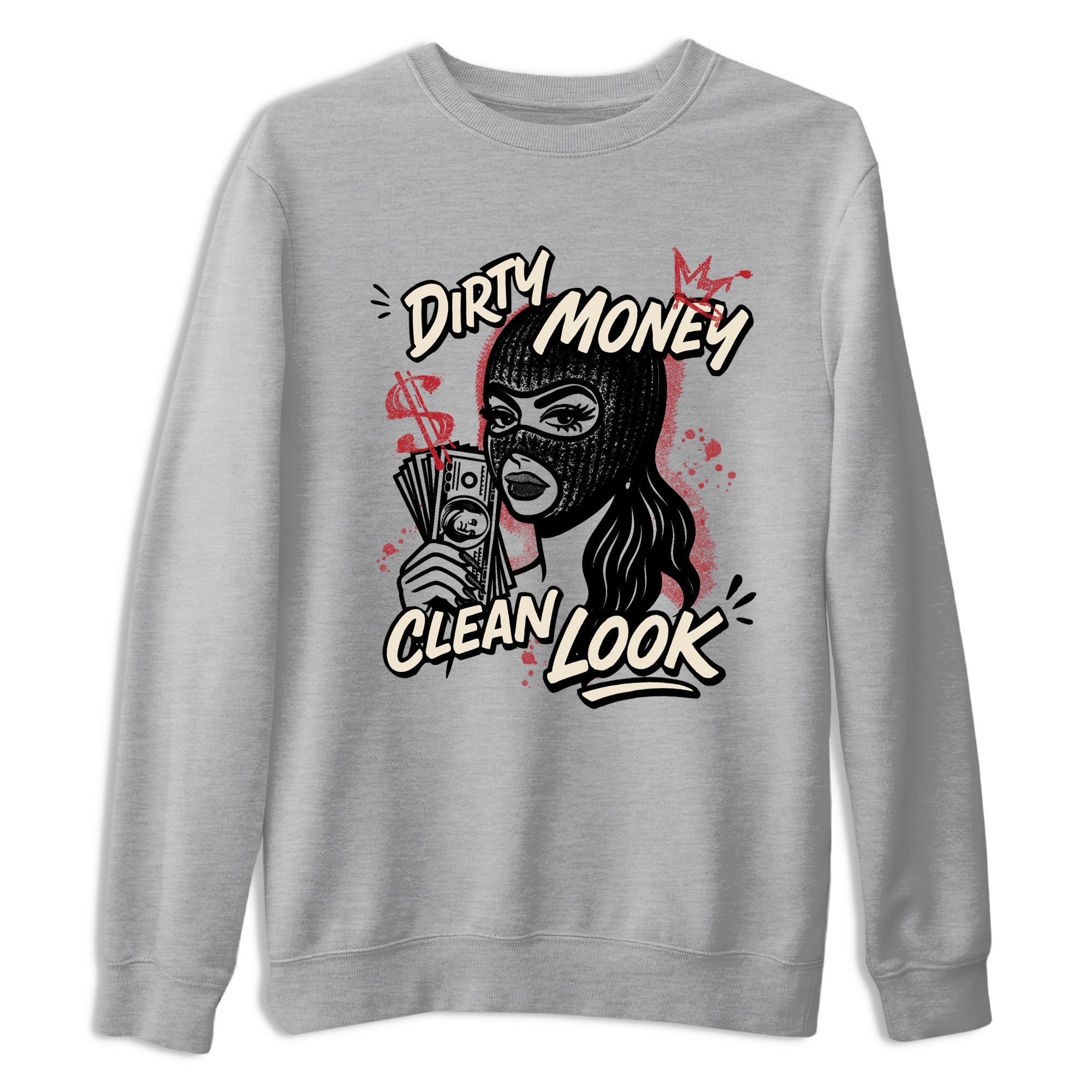 Sneaker match tees – Sneaker Tees To Match Air Jordan 4 Valentines Day Shoes – Dirty Money Clean Look Tee Heather Grey 2