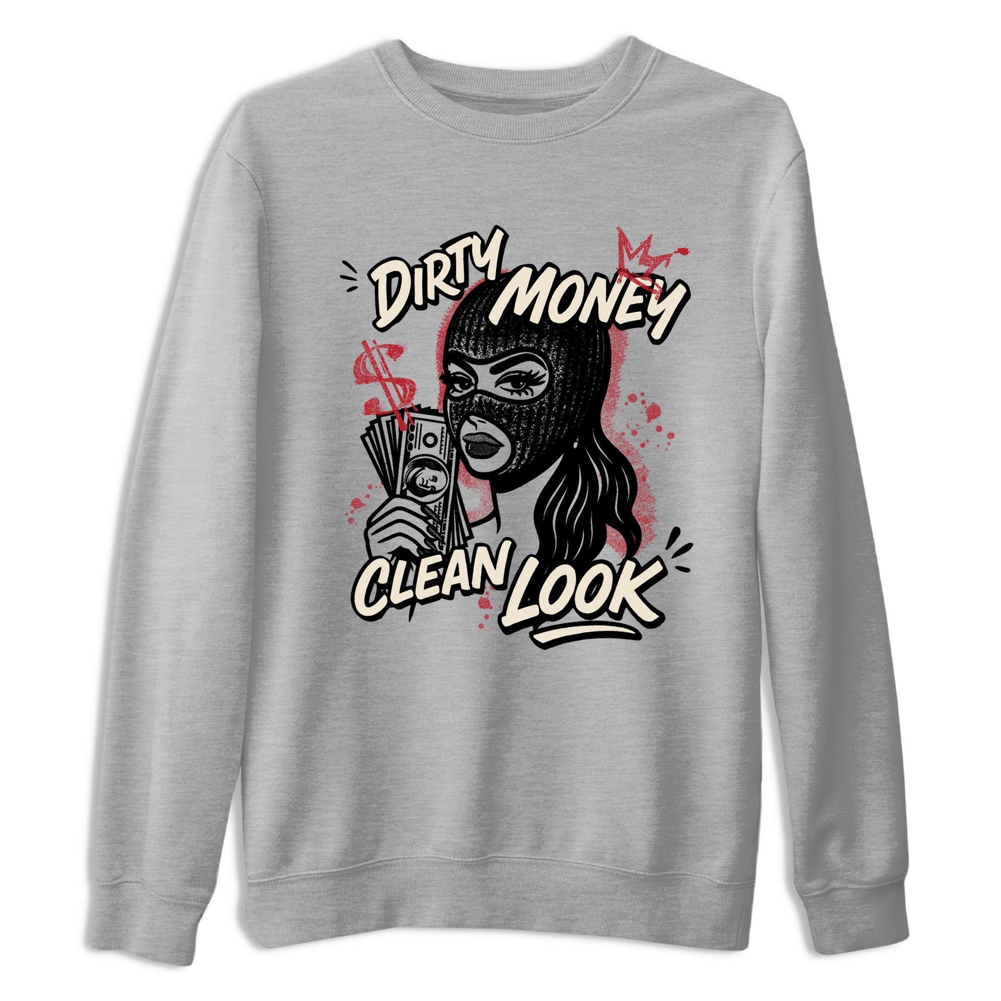 Sneaker match tees – Sneaker Tees To Match Air Jordan 4 Valentines Day Shoes – Dirty Money Clean Look Tee Heather Grey 2