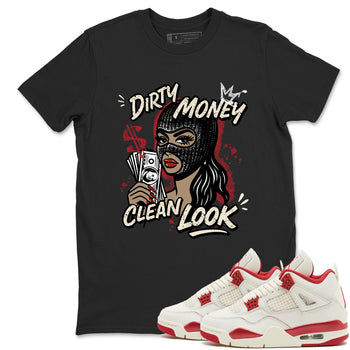 Sneaker match tees – Sneaker Tees To Match Air Jordan 4 Valentines Day Shoes – Dirty Money Clean Look Tee Black 1