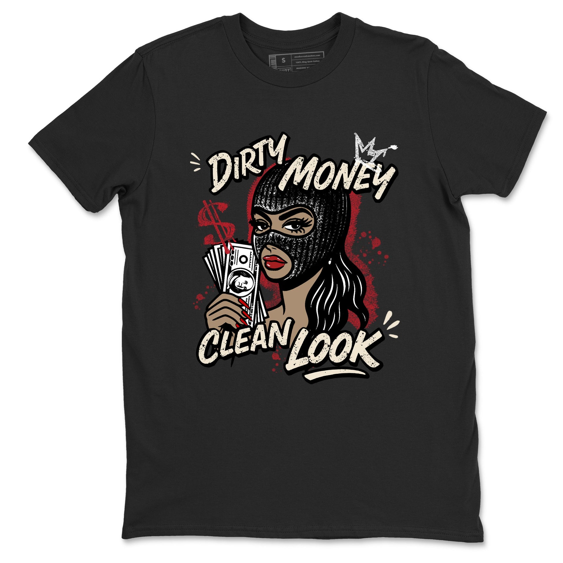 Sneaker match tees – Sneaker Tees To Match Air Jordan 4 Valentines Day Shoes – Dirty Money Clean Look Tee Black 2