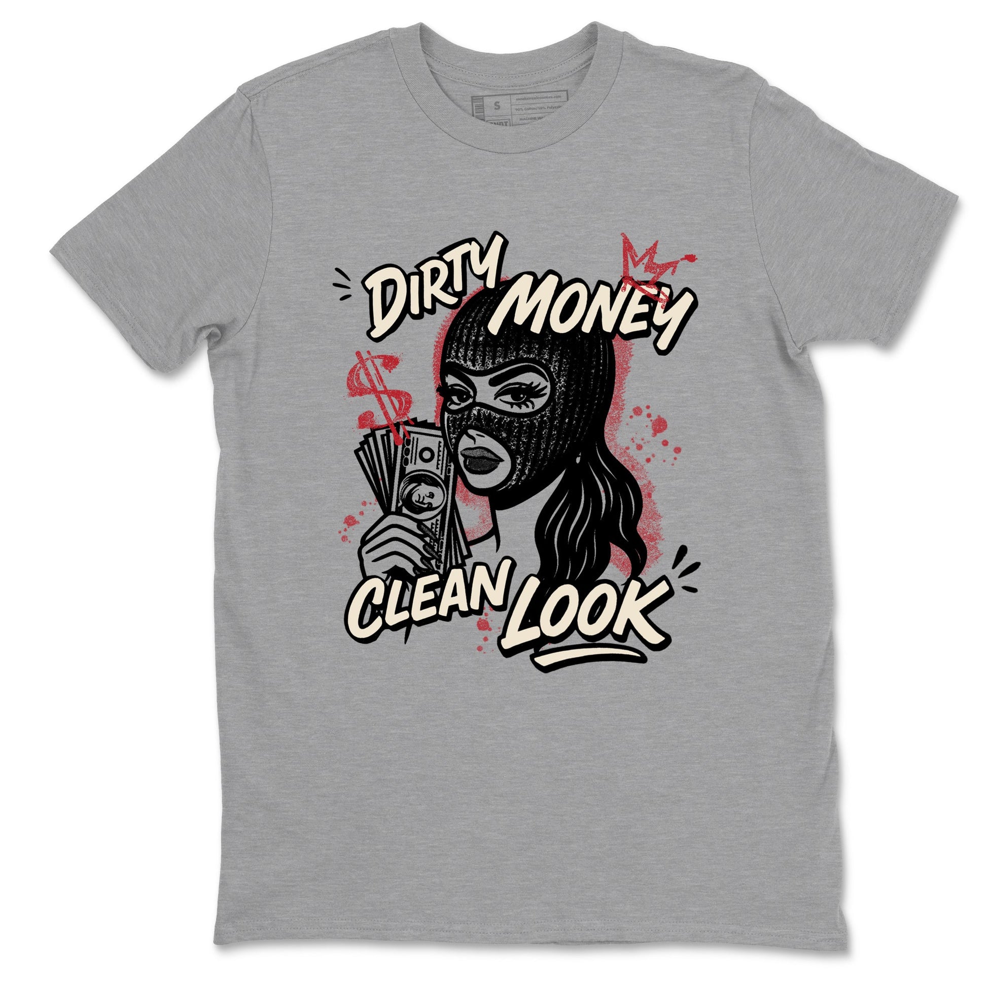 Sneaker match tees – Sneaker Tees To Match Air Jordan 4 Valentines Day Shoes – Dirty Money Clean Look Tee Heather Grey 2