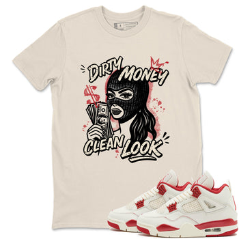 Sneaker match tees – Sneaker Tees To Match Air Jordan 4 Valentines Day Shoes – Dirty Money Clean Look Tee Natural 1