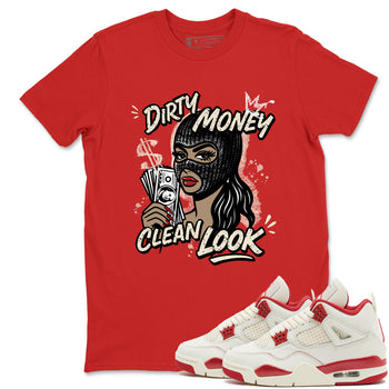 Sneaker match tees – Sneaker Tees To Match Air Jordan 4 Valentines Day Shoes – Dirty Money Clean Look Tee Red 1