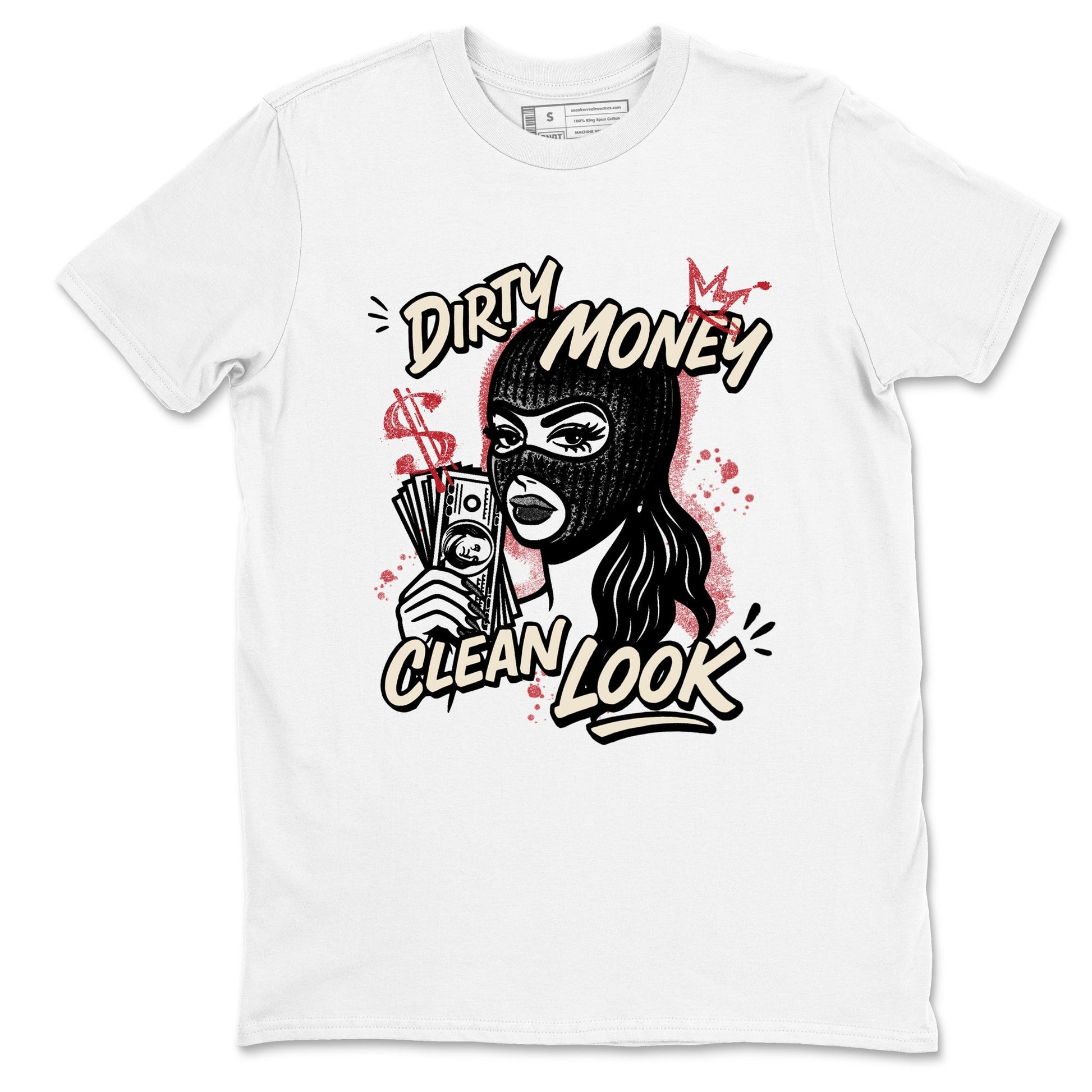Sneaker match tees – Sneaker Tees To Match Air Jordan 4 Valentines Day Shoes – Dirty Money Clean Look Tee White 2