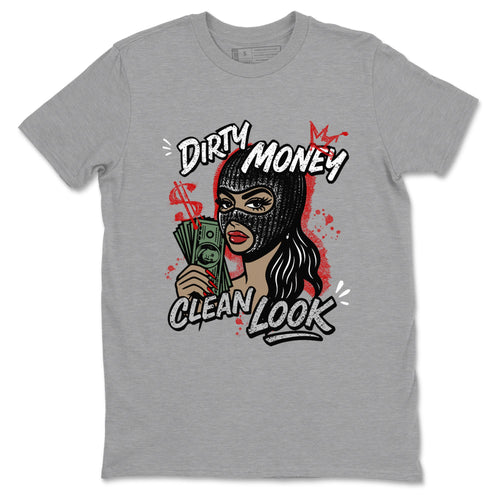 Dirty Money Clean Look sneaker match t-shirt styled to complete your fit with the Air Jordan 4 White Cement sneakers, shown in Heather Grey 2.
