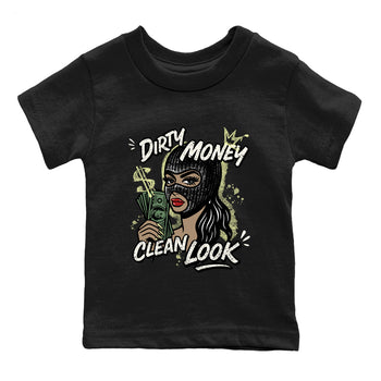Sneaker match tees – Sneaker Tees To Match Air Jordan 5 Luminous Green Shoes – Dirty Money Clean Look Kids T-Shirt Black 2