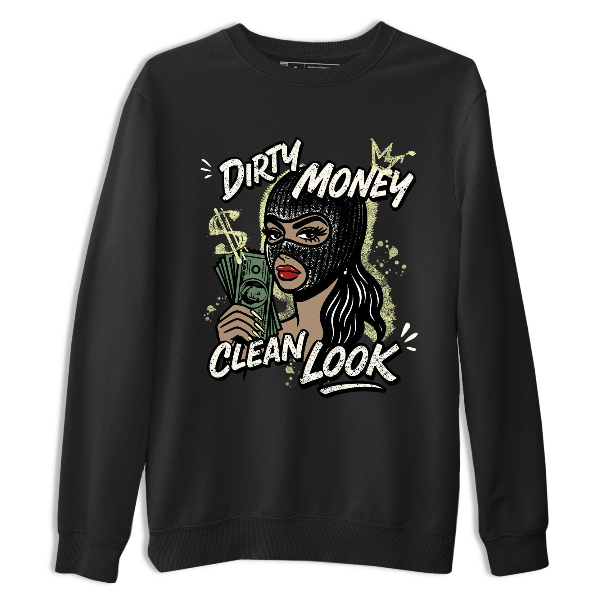 Sneaker match tees – Sneaker Tees To Match Air Jordan 5 Luminous Green Shoes – Dirty Money Clean Look Tee Black 2