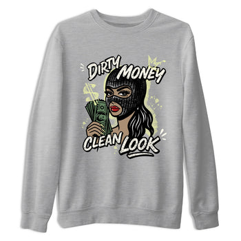 Sneaker match tees – Sneaker Tees To Match Air Jordan 5 Luminous Green Shoes – Dirty Money Clean Look Tee Heather Grey 2