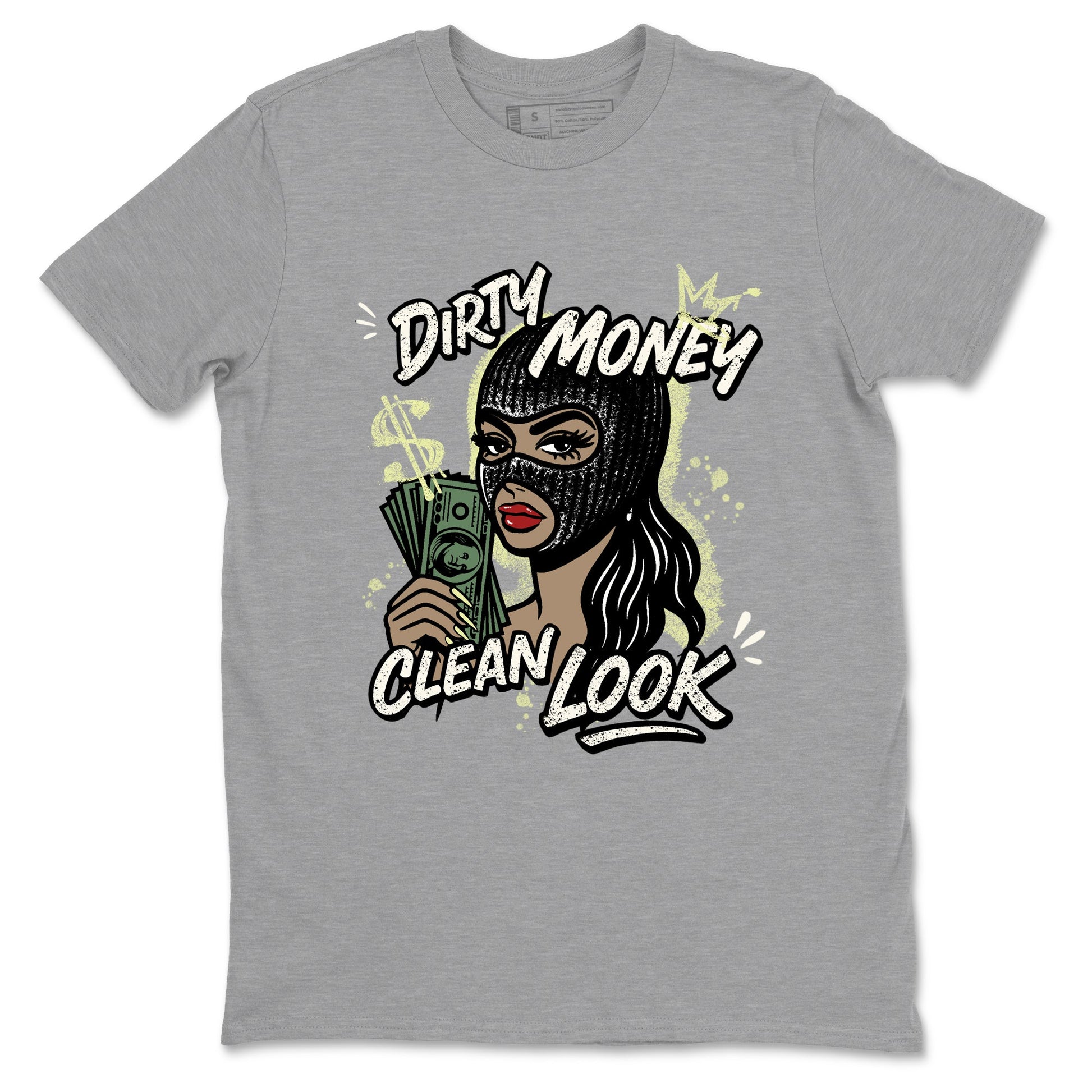 Sneaker match tees – Sneaker Tees To Match Air Jordan 5 Luminous Green Shoes – Dirty Money Clean Look Tee Heather Grey 2