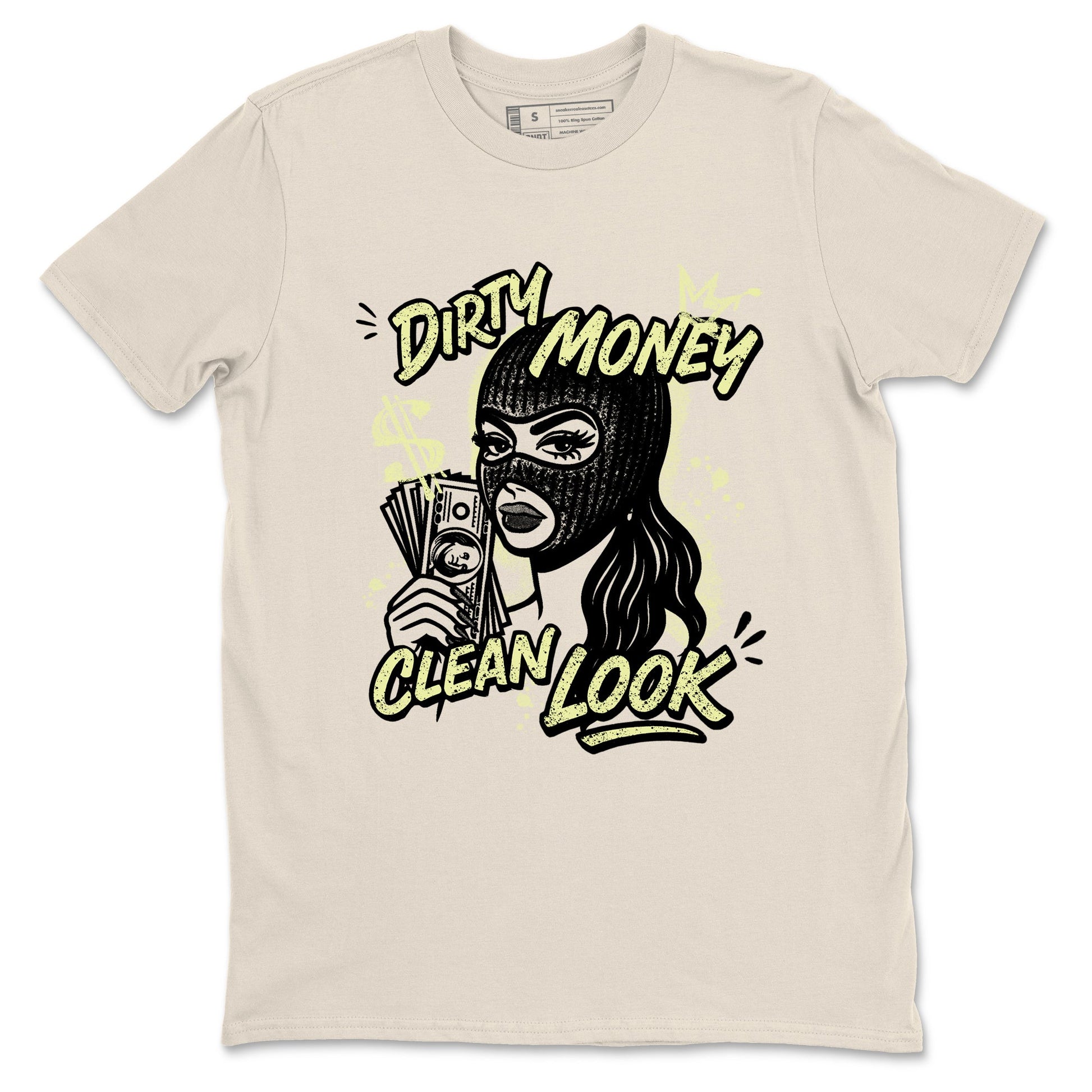 Sneaker match tees – Sneaker Tees To Match Air Jordan 5 Luminous Green Shoes – Dirty Money Clean Look Tee Natural 2