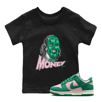 Dunk Low Medium Soft Pink Malachite shirt to match jordans Dirty Money sneaker tees Dunk Medium Soft Pink Malachite SNRT sneaker release tees baby toddler Black 1 cotton Shirt
