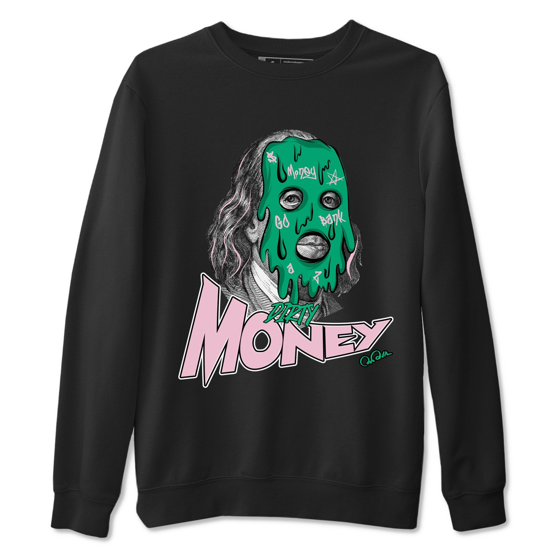Dunk Low Medium Soft Pink Malachite shirt to match jordans Dirty Money sneaker tees Dunk Medium Soft Pink Malachite SNRT Sneaker Release Tees unisex cotton Black 2 crew neck shirt
