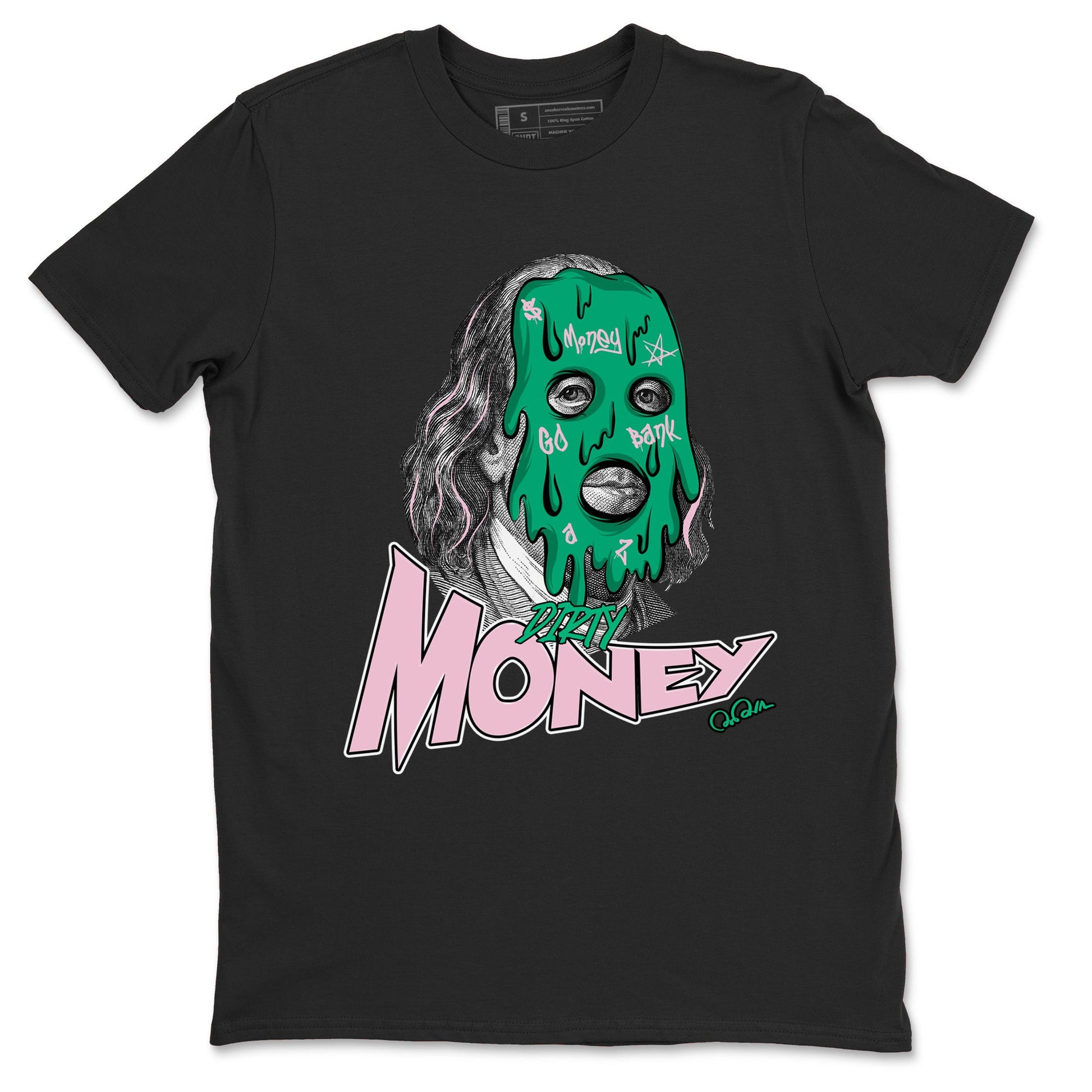 Dunk Low Medium Soft Pink Malachite shirt to match jordans Dirty Money sneaker tees Dunk Medium Soft Pink Malachite SNRT Sneaker Release Tees unisex cotton Black 2 crew neck shirt