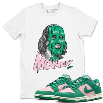 Dunk Low Medium Soft Pink Malachite shirt to match jordans Dirty Money sneaker tees Dunk Medium Soft Pink Malachite SNRT Sneaker Release Tees unisex cotton White 1 crew neck shirt