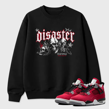Disaster Graphic T-Shirt sneaker match tee designed for the Air Jordan 4 Toro Bravo, featuring coordinated color options for a perfect streetwear match. Black 1 shirt.