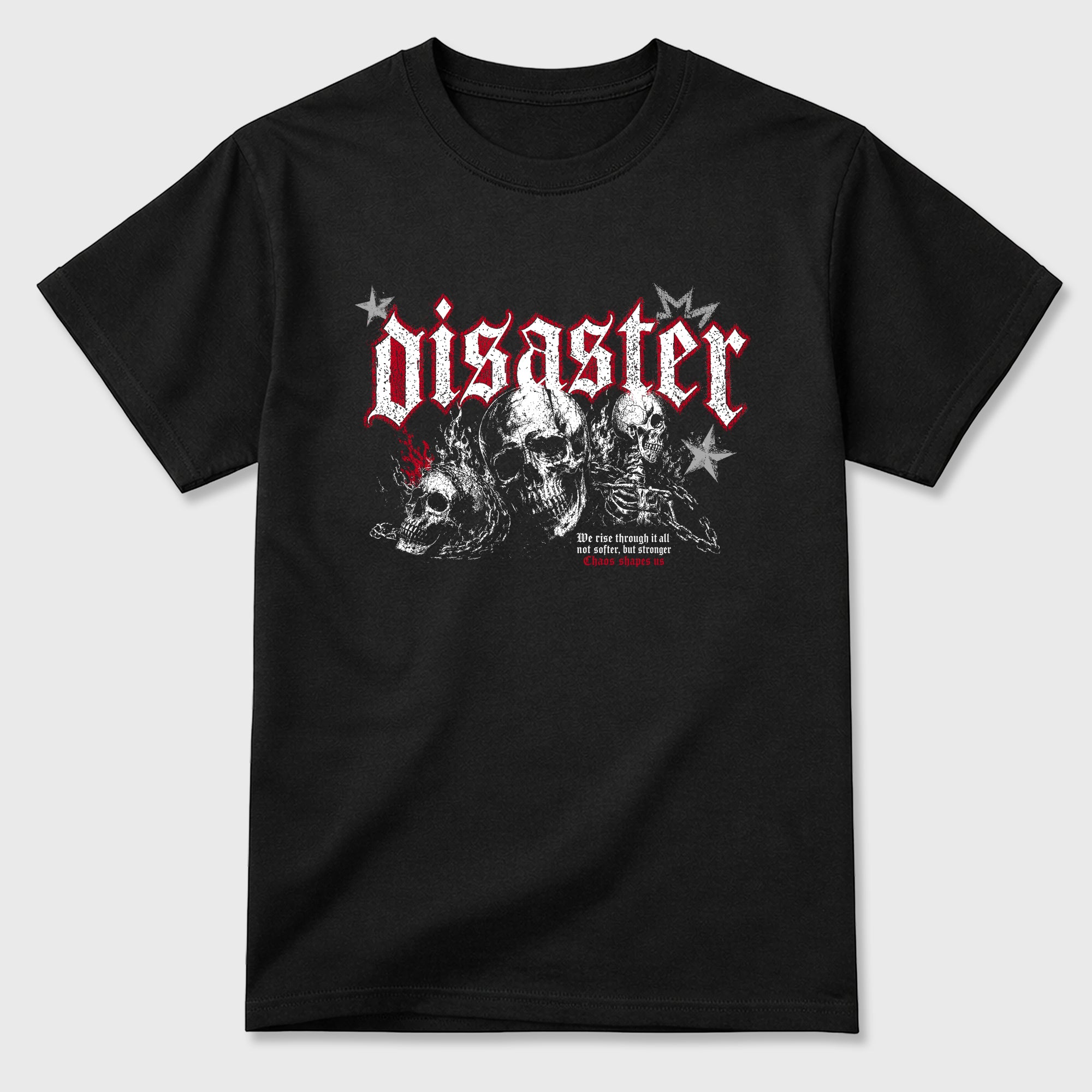 Disaster Graphic T-Shirt sneaker match tee designed for the Air Jordan 4 Toro Bravo, featuring coordinated color options for a perfect streetwear match. Black 2 shirt.