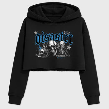 Disaster women’s crop tee designed to match the Air Jordan 5 Black University Blue, featuring coordinated Black 2 options for a perfect streetwear vibe.