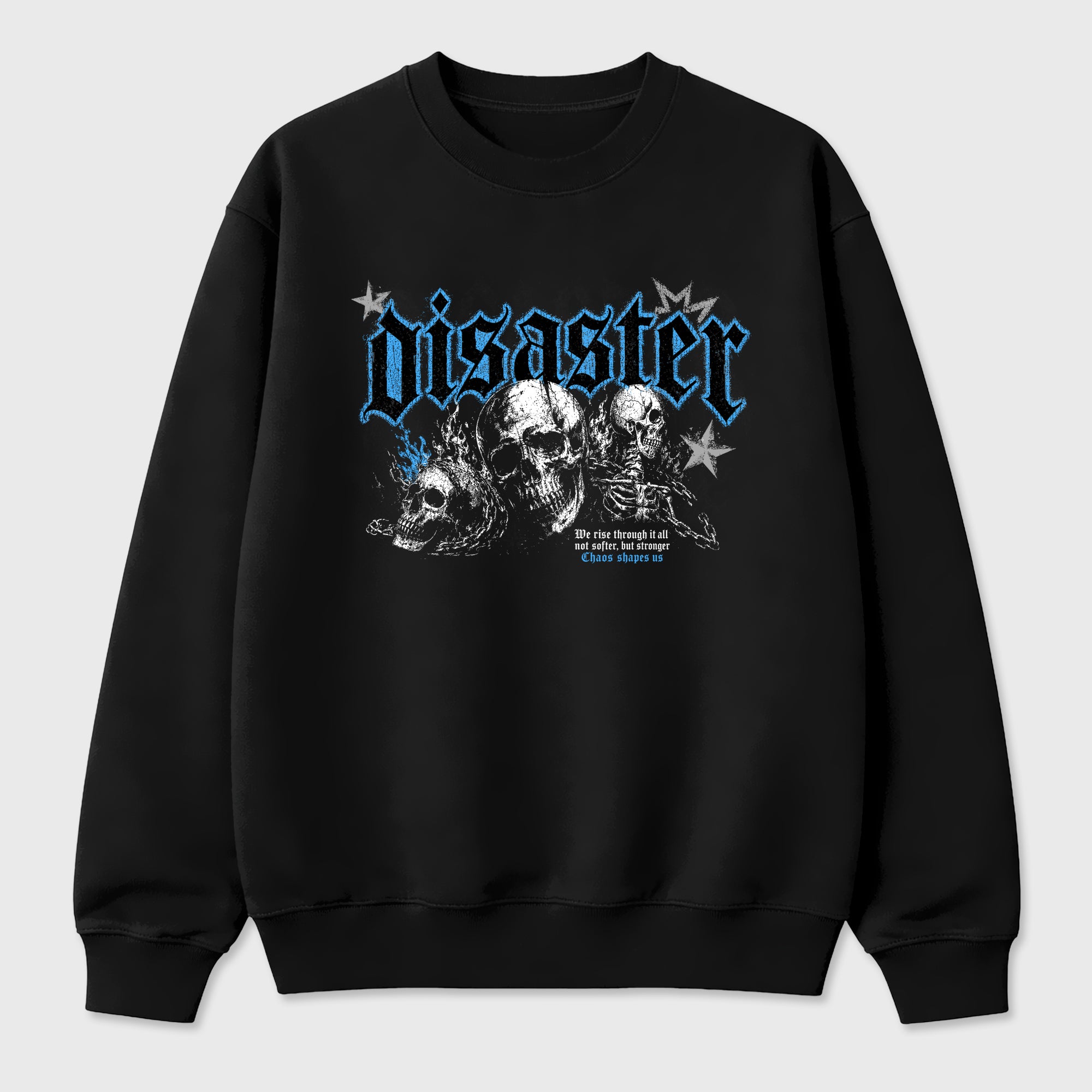 Disaster Graphic T-Shirt sneaker match tee designed for the Air Jordan 5 Black Carolina, featuring coordinated color options for a perfect streetwear match. Black 2 shirt.