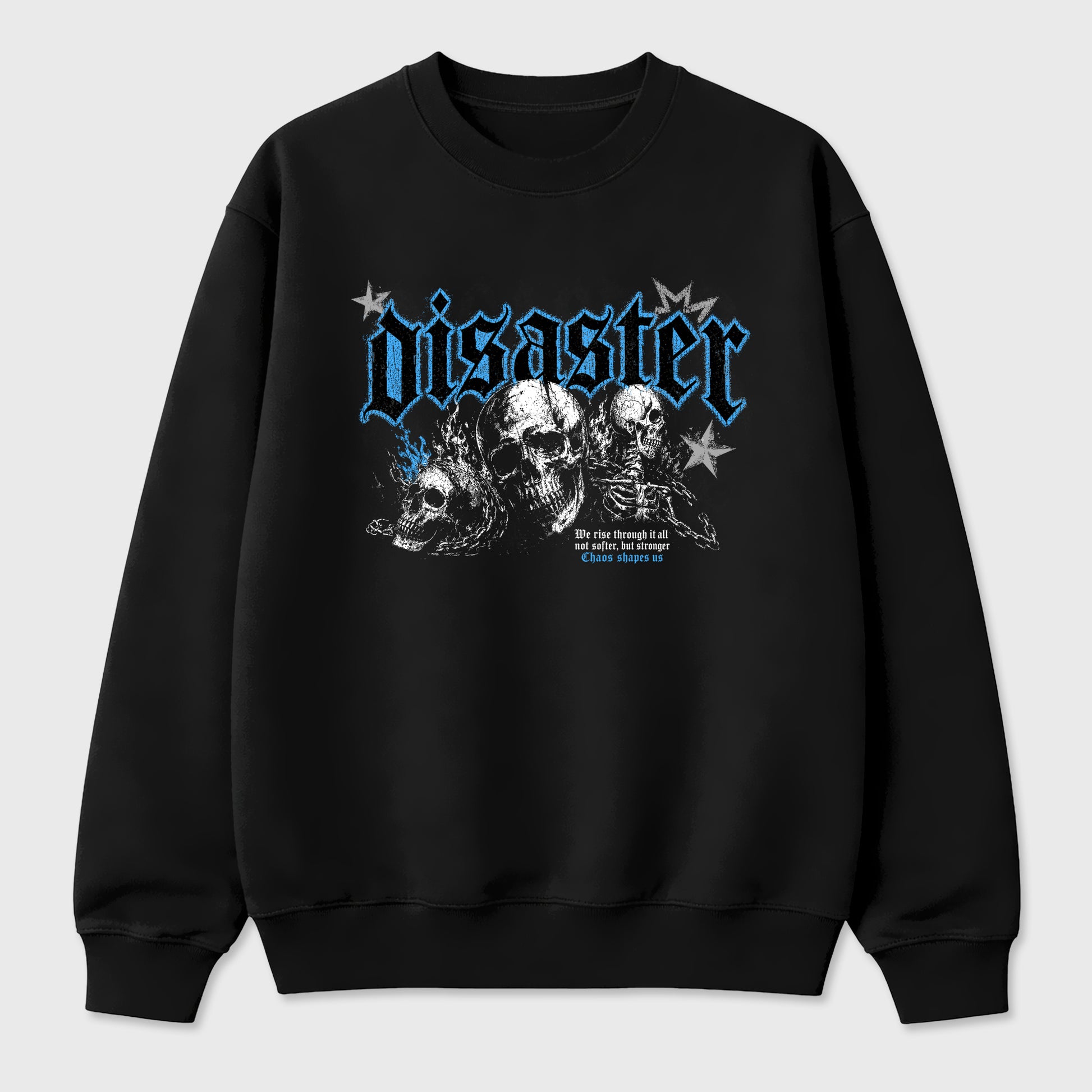 Disaster Graphic T-Shirt sneaker match tee designed for the Air Jordan 5 Black University Blue, featuring coordinated color options for a perfect streetwear match. Black 2 shirt.