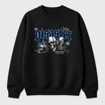Disaster Graphic T-Shirt sneaker match tee designed for the Air Jordan 5 Black University Blue, featuring coordinated color options for a perfect streetwear match. Black 2 shirt.