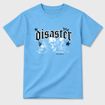 Disaster Graphic T-Shirt sneaker match tee designed for the Air Jordan 5 Black University Blue, featuring coordinated color options for a perfect streetwear match. Carolina Blue 2 shirt.