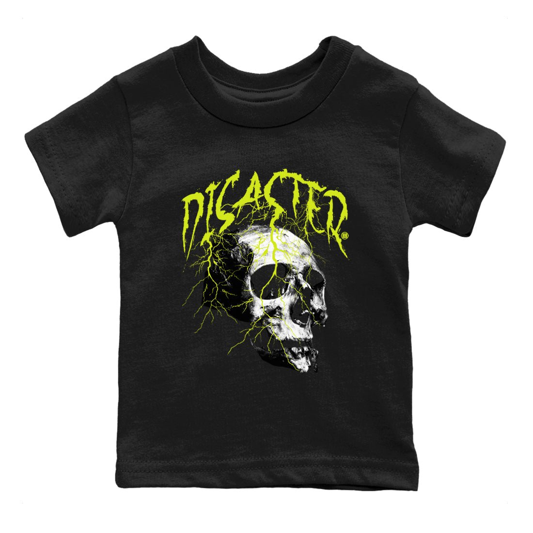 Foams One Black Volt shirts to match jordans Disaster Skull sneaker match tees Air Foamposite One Black and Volt match shoes to clothes SNRT Sneaker Tees Youth Baby Black 2 tee