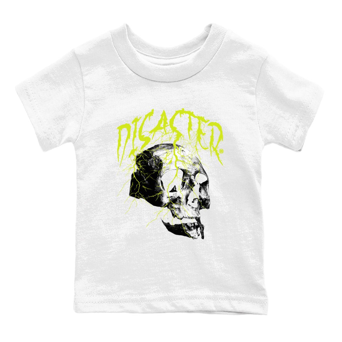 Foams One Black Volt shirts to match jordans Disaster Skull sneaker match tees Air Foamposite One Black and Volt match shoes to clothes SNRT Sneaker Tees Youth Baby White 2 tee