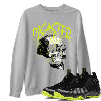 Foams One Black Volt shirts to match jordans Disaster Skull sneaker match tees Air Foamposite One Black and Volt match shoes to clothes SNRT Sneaker Tees unisex cotton Heather Grey 1 shirts