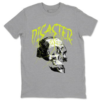 Foams One Black Volt shirts to match jordans Disaster Skull sneaker match tees Air Foamposite One Black and Volt match shoes to clothes SNRT Sneaker Tees unisex cotton Heather Grey 2 shirts