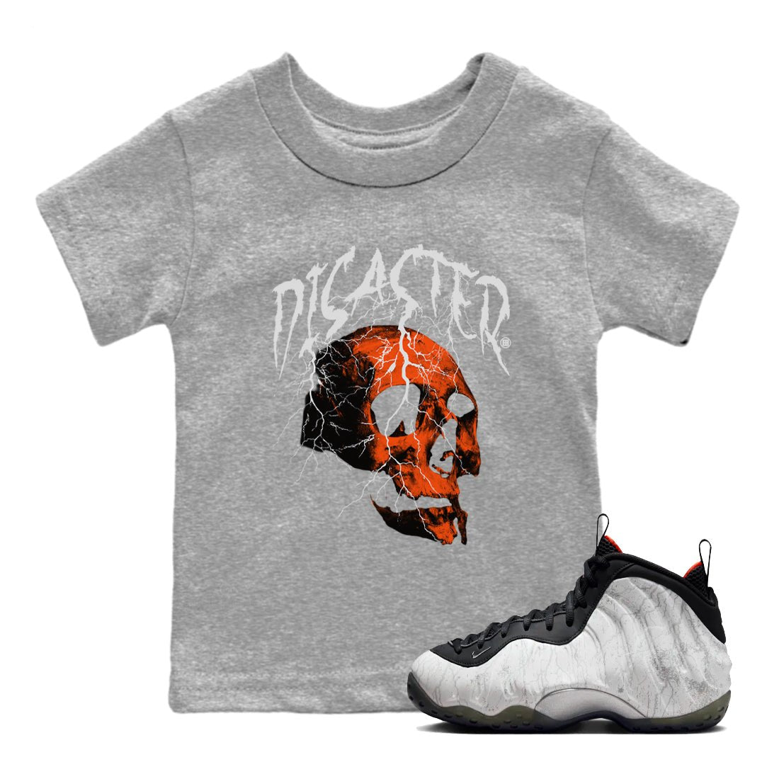Foams One Jin shirts to match jordans Disater Skull sneaker match tees Air Foamposite One Jin match shoes to clothes SNRT Sneaker Tees Youth Baby Heather Grey 1 tee