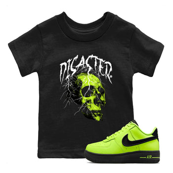 Air Force 1 Low Dance Volt t-shirts to match sneakers Disater Skull sneaker match tees Air Force 1 Volt match shoes to clothes SNRT Sneaker Tees Youth Baby Black 1 tee