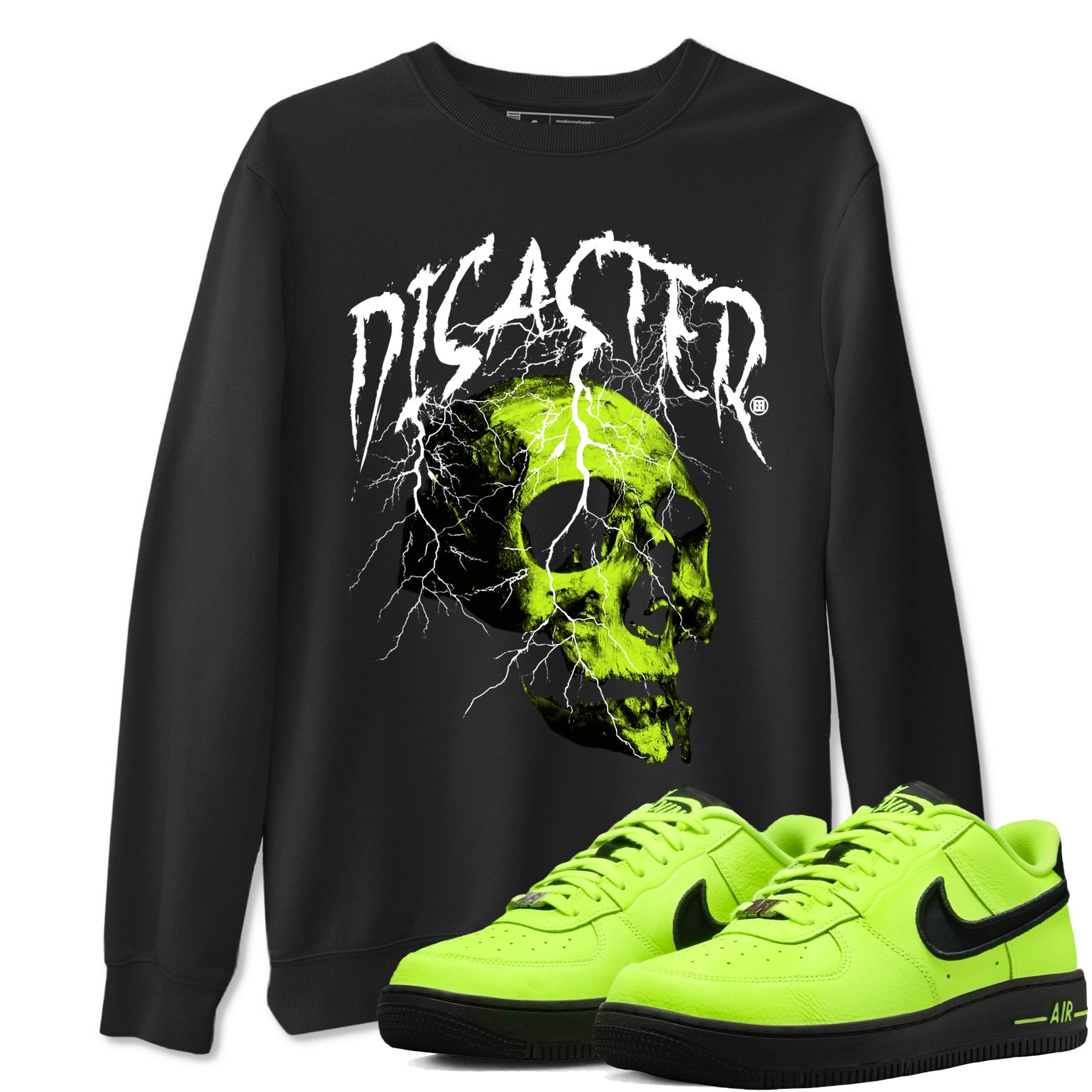 Air Force 1 Low Dance Volt t-shirts to match sneakers Disater Skull sneaker match tees Air Force 1 Volt match shoes to clothes SNRT Sneaker Tees unisex cotton Black 1 shirts
