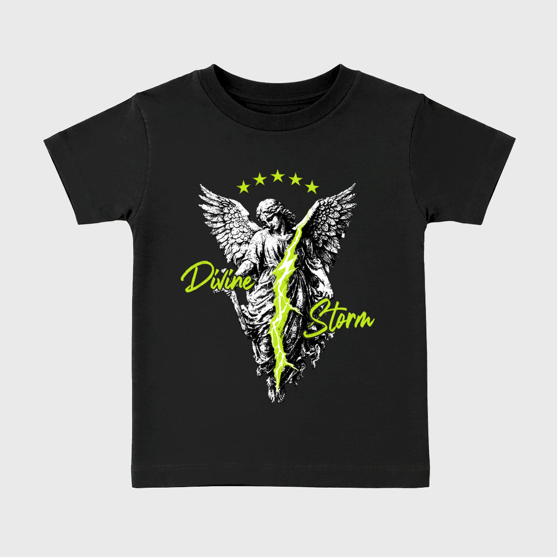 Sneaker match tees – Sneaker Tees To Match Air Foamposite Pro Black Shoes – Divine Storm Kids T-Shirt Black 2