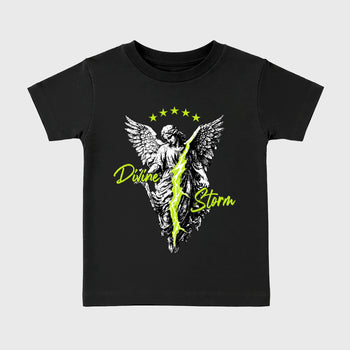 Sneaker match tees – Sneaker Tees To Match Air Foamposite Pro Black Shoes – Divine Storm Kids T-Shirt Black 2