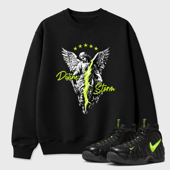 Sneaker match tees – Sneaker Tees To Match Air Foamposite Pro Black Shoes – Divine Storm Tee Black 1