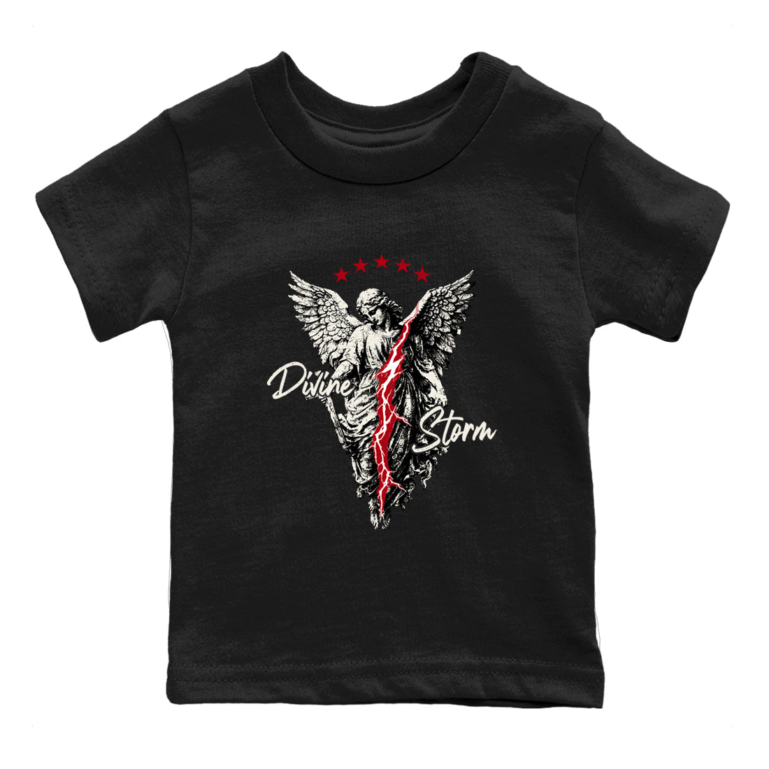 Sneaker match tees – Sneaker Tees To Match Air Jordan 4 Flight Club Shoes – Divine Storm Kids T-Shirt Black 2