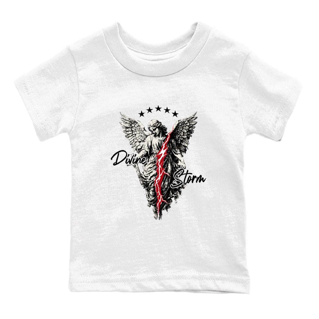 Sneaker match tees – Sneaker Tees To Match Air Jordan 4 Flight Club Shoes – Divine Storm Kids T-Shirt White 2
