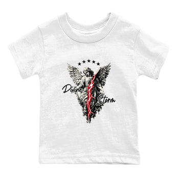 Sneaker match tees – Sneaker Tees To Match Air Jordan 4 Flight Club Shoes – Divine Storm Kids T-Shirt White 2