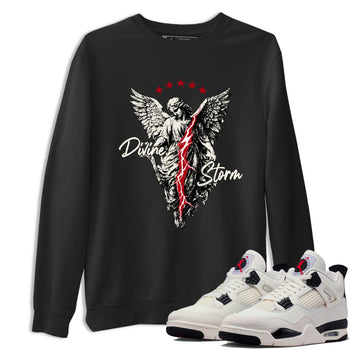 Sneaker match tees – Sneaker Tees To Match Air Jordan 4 Flight Club Shoes – Divine Storm Tee Black 1