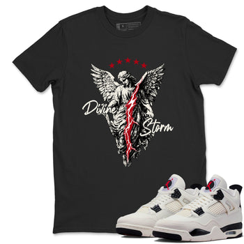 Sneaker match tees – Sneaker Tees To Match Air Jordan 4 Flight Club Shoes – Divine Storm Tee Black 1