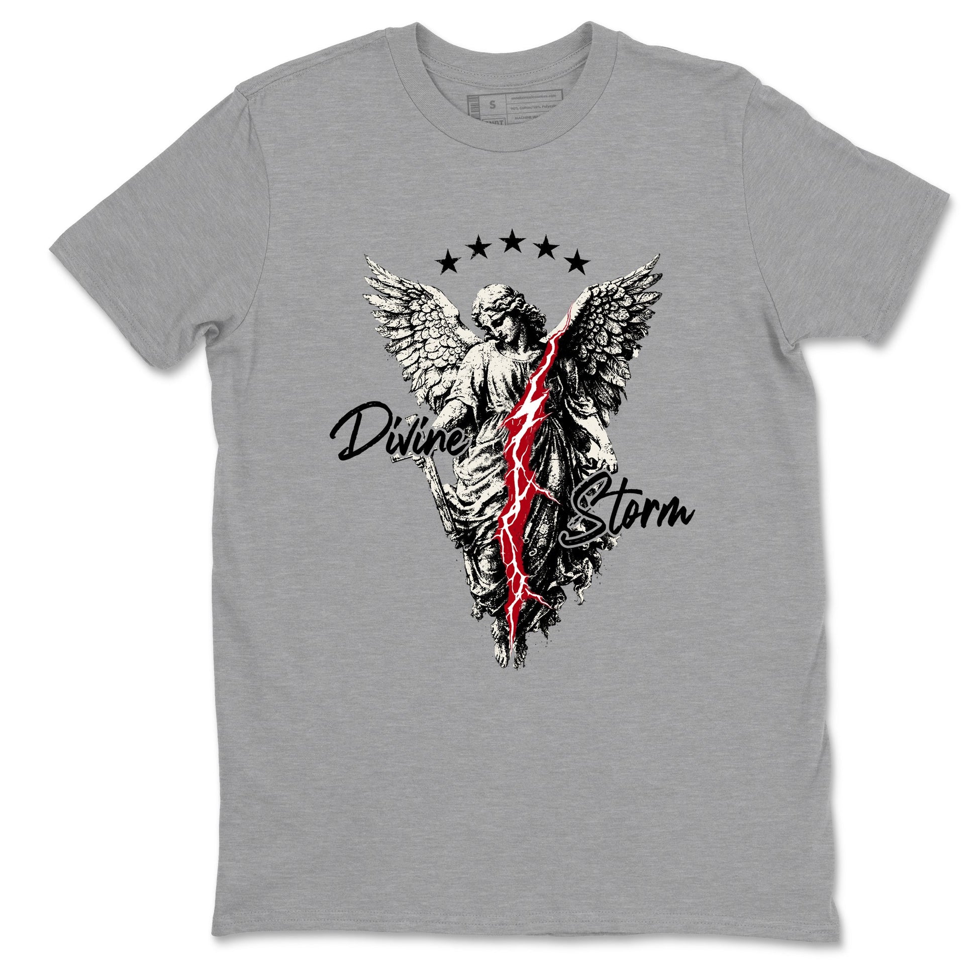 Sneaker match tees – Sneaker Tees To Match Air Jordan 4 Flight Club Shoes – Divine Storm Tee Heather Grey 2
