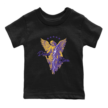 Sneaker match tees – Sneaker Tees To Match Air Jordan 4 Lakeshow Shoes – Divine Storm Kids T-Shirt Black 2