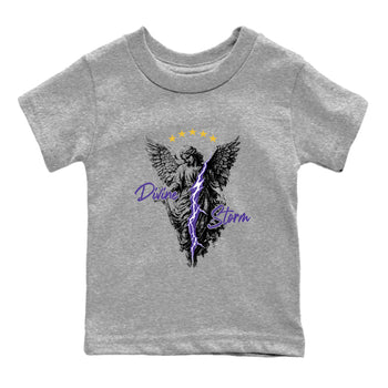 Sneaker match tees – Sneaker Tees To Match Air Jordan 4 Lakeshow Shoes – Divine Storm Kids T-Shirt Heather Grey 2