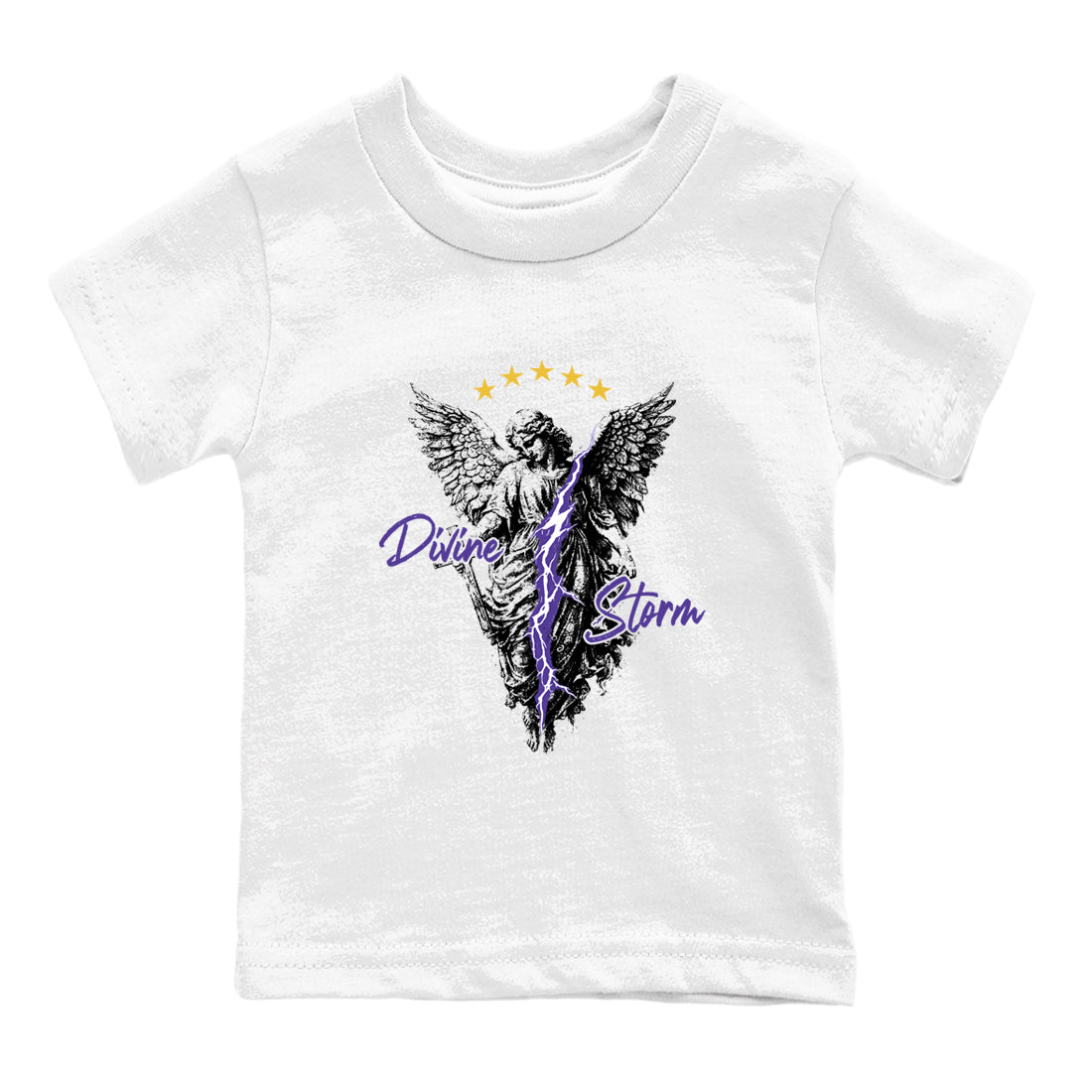 Sneaker match tees – Sneaker Tees To Match Air Jordan 4 Lakeshow Shoes – Divine Storm Kids T-Shirt White 2