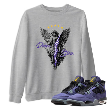 Sneaker match tees – Sneaker Tees To Match Air Jordan 4 Lakeshow Shoes – Divine Storm Tee Heather Grey 1