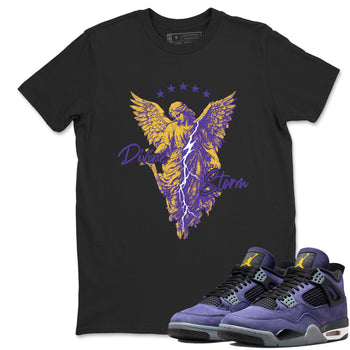 Sneaker match tees – Sneaker Tees To Match Air Jordan 4 Lakeshow Shoes – Divine Storm Tee Black 1