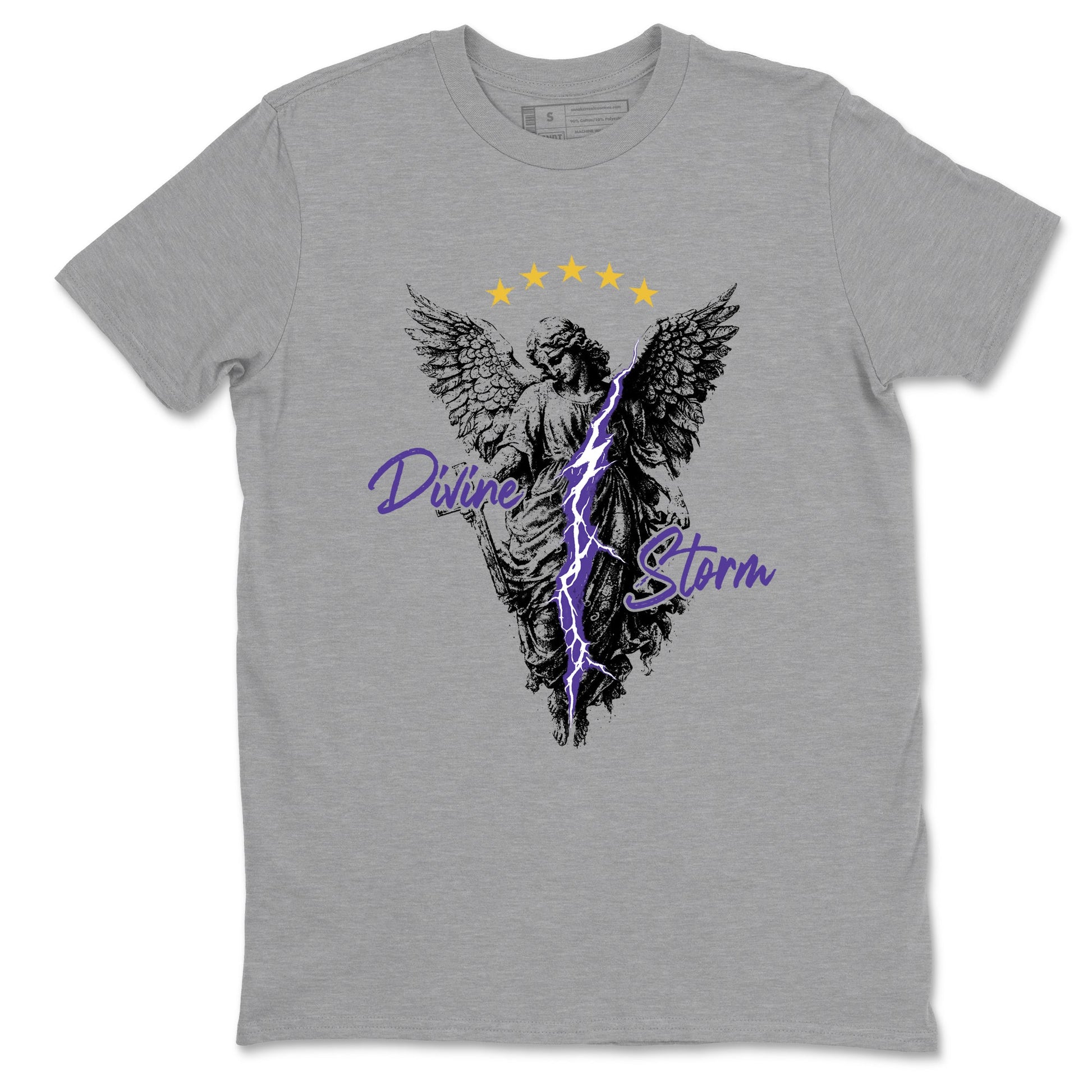 Sneaker match tees – Sneaker Tees To Match Air Jordan 4 Lakeshow Shoes – Divine Storm Tee Heather Grey 2