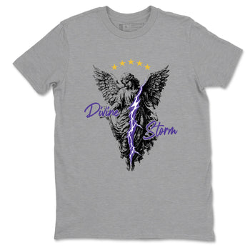 Sneaker match tees – Sneaker Tees To Match Air Jordan 4 Lakeshow Shoes – Divine Storm Tee Heather Grey 2