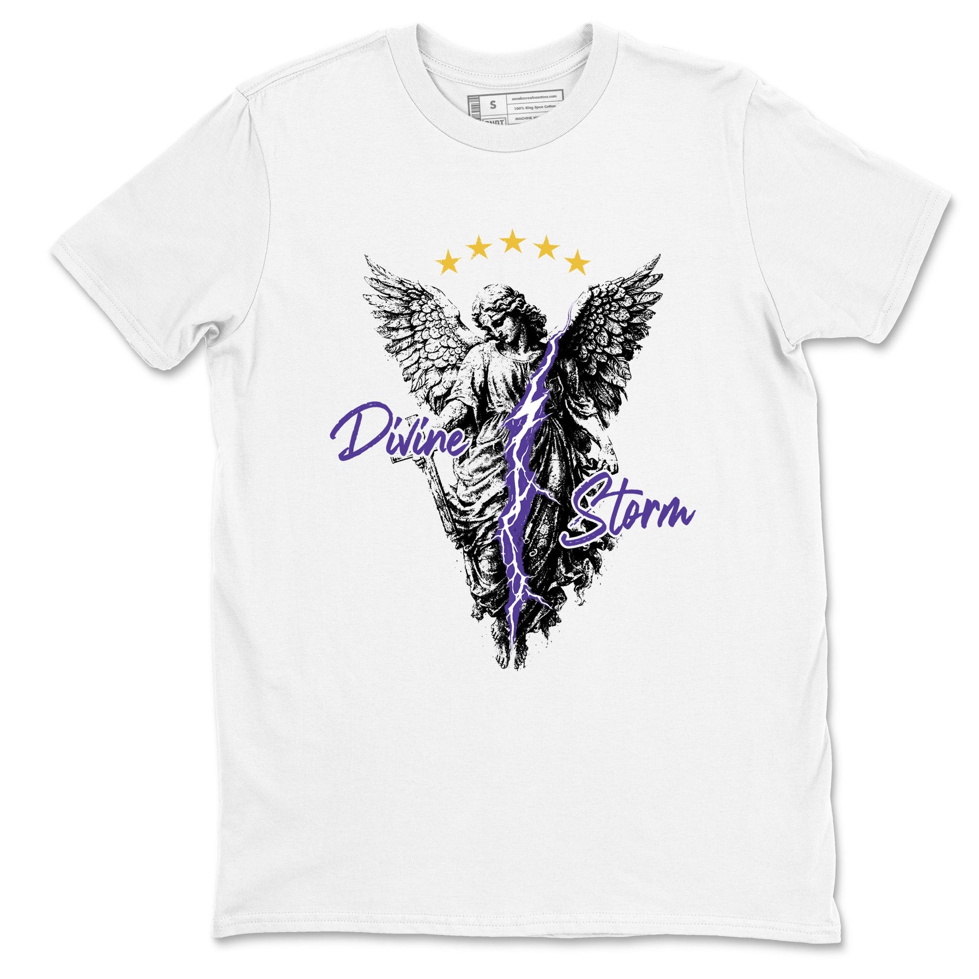 Sneaker match tees – Sneaker Tees To Match Air Jordan 4 Lakeshow Shoes – Divine Storm Tee White 2