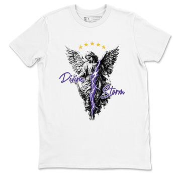Sneaker match tees – Sneaker Tees To Match Air Jordan 4 Lakeshow Shoes – Divine Storm Tee White 2